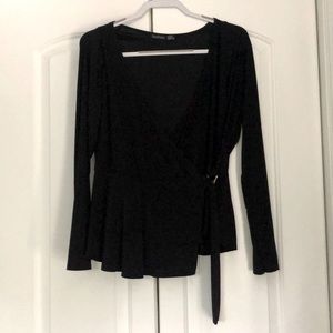Black Wrap Blouse